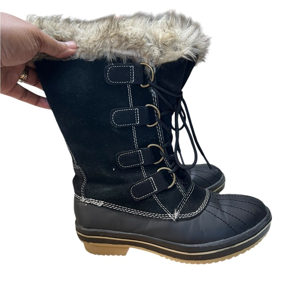 Leather & Faux Fur Waterproof Winter Boots- Target Brand - Women's Size 6
